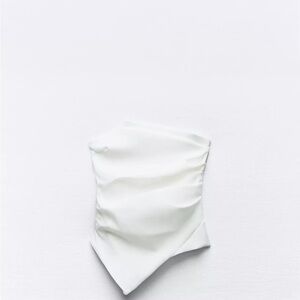 Zara White Strapless Top